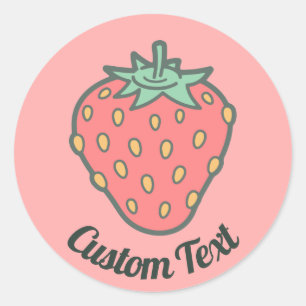 Adesivo Redondo Ícone de Morango