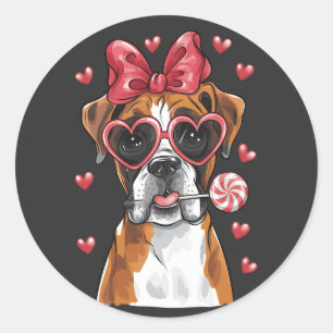 Adesivo Redondo Ícone de Novo Dia de os namorados Boxer e Lollipop