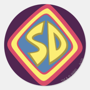 Adesivo Redondo Ícone de Scooby-Doo "SD"