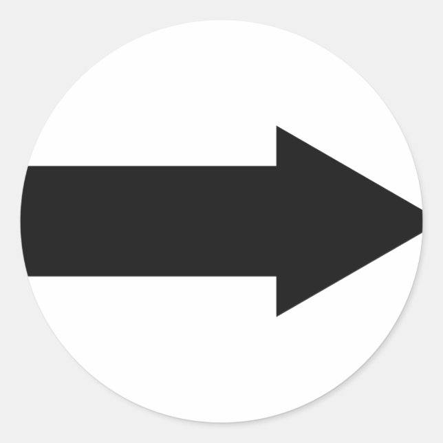 Adesivo Redondo ícone de seta para a direita (Frente)