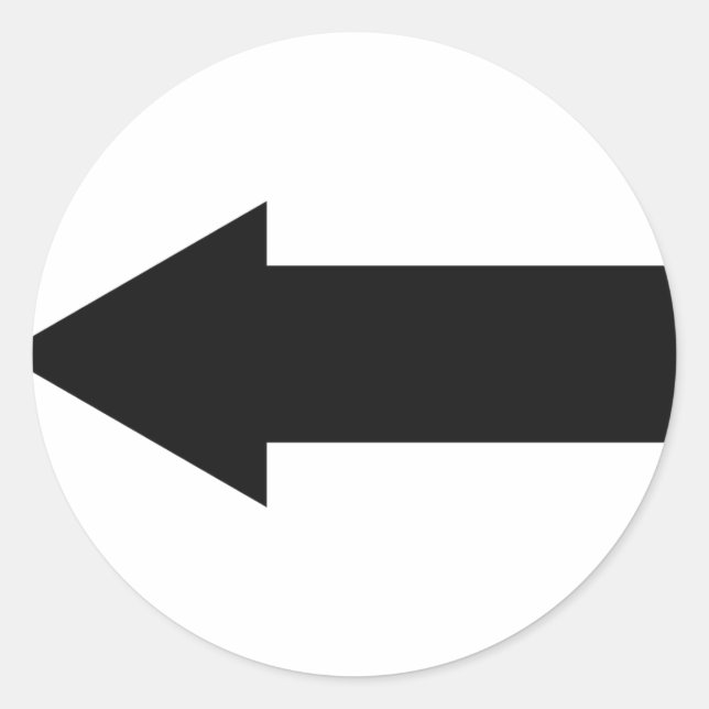 Adesivo Redondo ícone de seta para a esquerda (Frente)