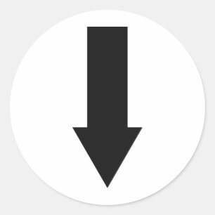 Adesivo Redondo ícone de seta para baixo preto