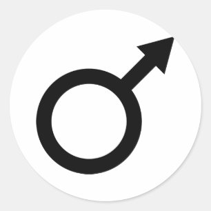 Adesivo Redondo ícone de sinal do homem negro