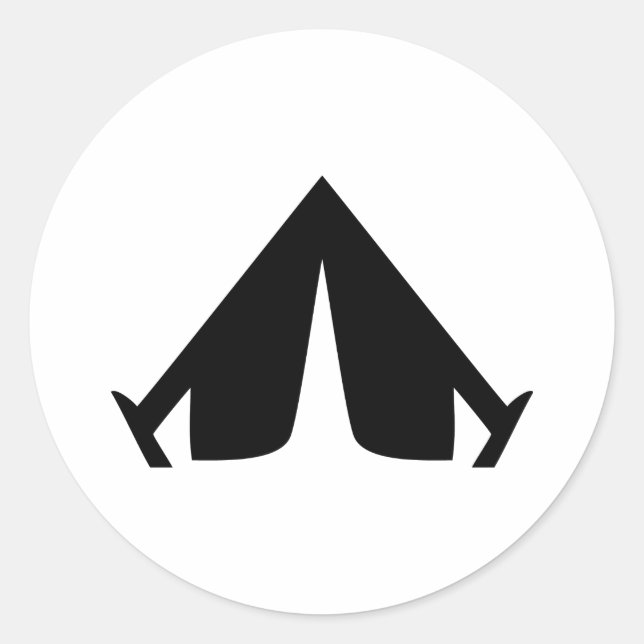 Adesivo Redondo ícone de tendência de acampamento (Frente)