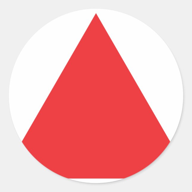 Adesivo Redondo ícone de triângulo vermelho (Frente)