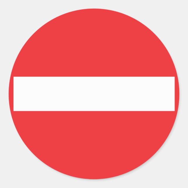 Adesivo Redondo ícone de via unidirecional (Frente)