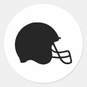 Adesivo Redondo ícone do capacete de futebol negro