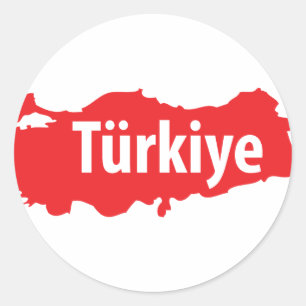 Adesivo Redondo Ícone do contorno de Türkiye