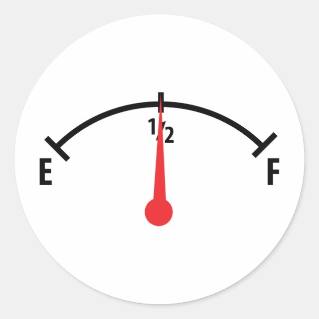 Adesivo Redondo ícone do indicador de combustível (Frente)