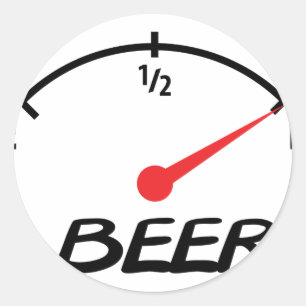 Adesivo Redondo ícone do nível de cerveja do cheio