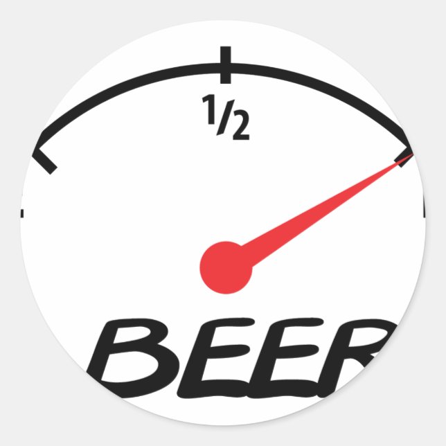 Adesivo Redondo ícone do nível de cerveja do cheio (Frente)