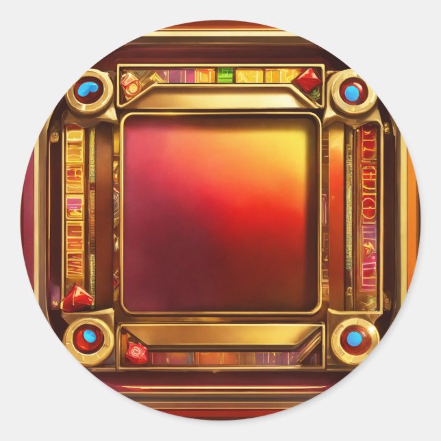 Adesivo Redondo Ícone do Rei dos Corações" (Frente)