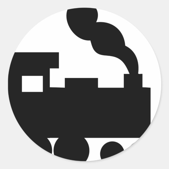 Adesivo Redondo ícone do trem preto (Frente)