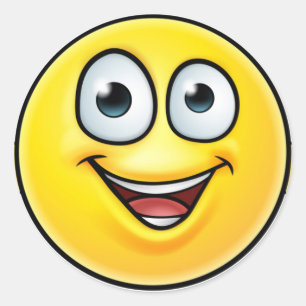 Adesivo Redondo Ícone Emoticon Thumbs Up