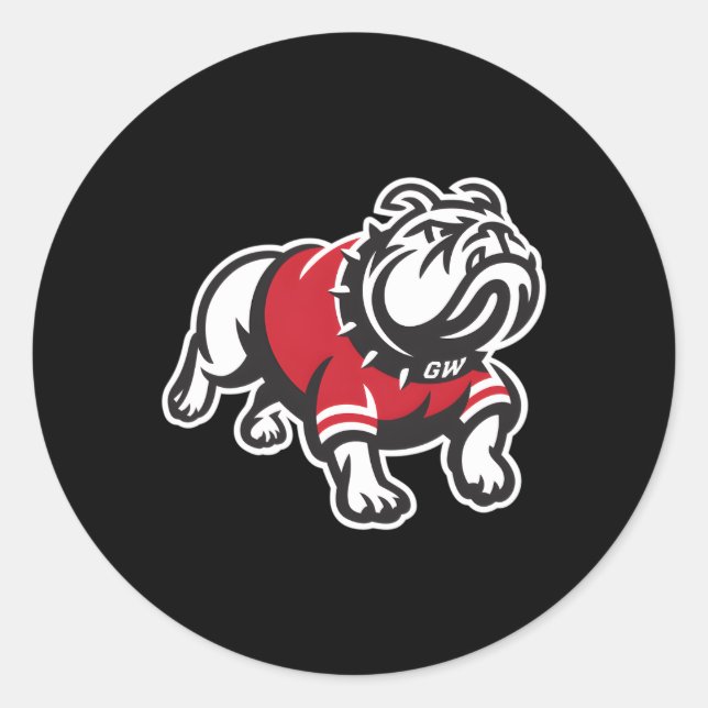 Adesivo Redondo Ícone Gardner-Webb Runnin' Bulldog (Frente)