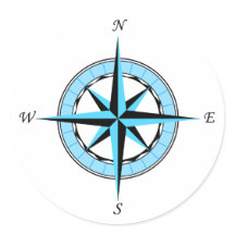 Ícone Náutico Rosa de Compass Azul