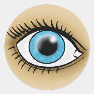 Adesivo Redondo Ícone Olho Azul