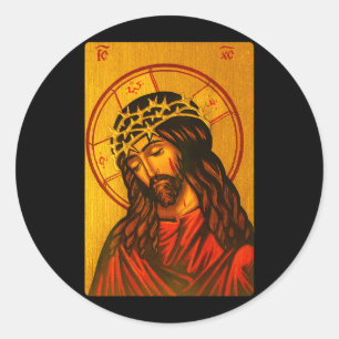 Adesivo Redondo Ícone Ortodoxo de Cristo o Noivo