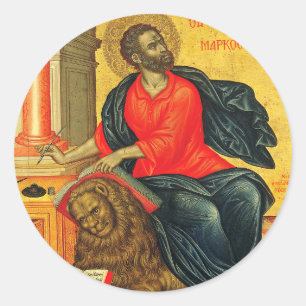 Adesivo Redondo ícone ortodoxo de São Marcos Evangelista