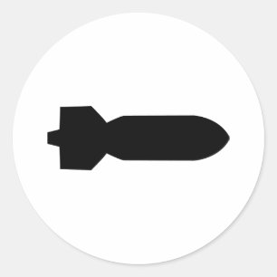 Adesivo Redondo ícone preto da bomba