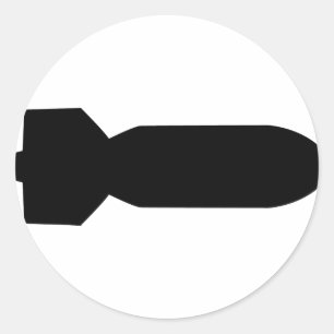 Adesivo Redondo ícone preto da bomba
