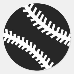 Adesivo Redondo ícone preto do basebol
