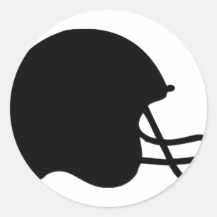 Adesivo Redondo ícone preto do capacete de futebol