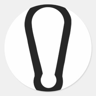Adesivo Redondo ícone preto do carabiner