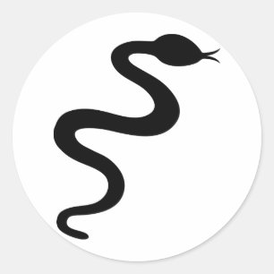Adesivo Redondo ícone preto do cobra