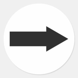 Adesivo Redondo ícone preto do direito da seta