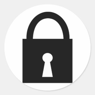 Adesivo Redondo ícone preto do fechamento