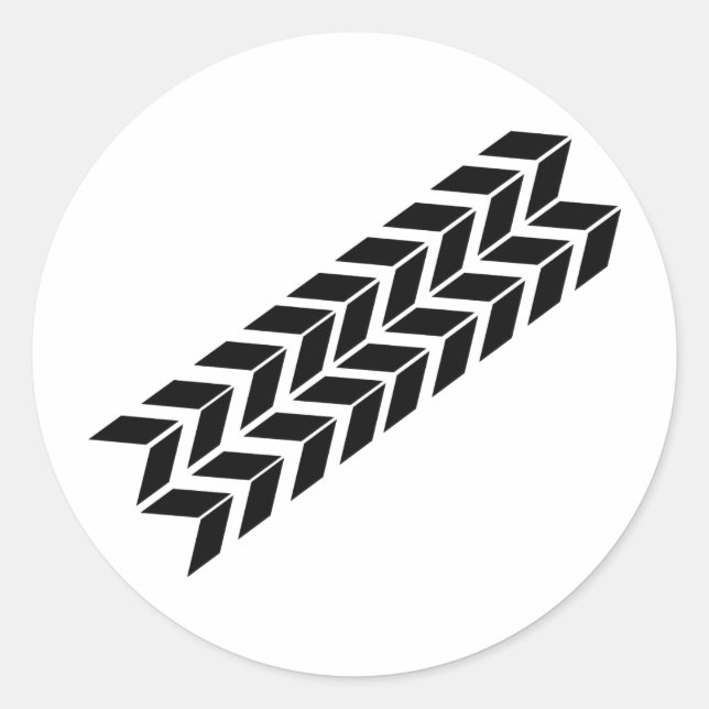 Adesivo Redondo ícone preto do skidmark (Frente)