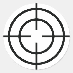 Adesivo Redondo ícone preto dos crosslines do atirador furtivo