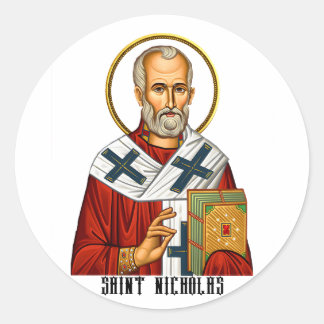 Adesivo Redondo ícone santos sérvios do santo Nicholas ortodox