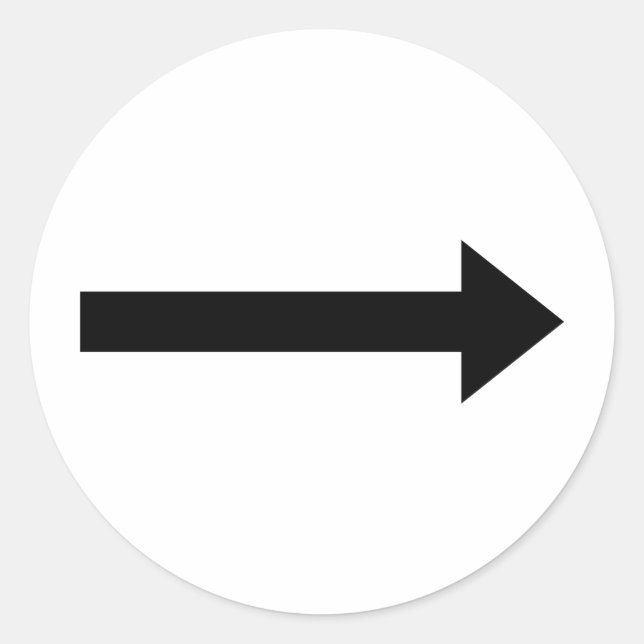 Adesivo Redondo ícone seta para a direita (Frente)