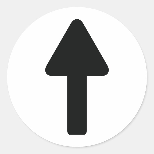 Adesivo Redondo ícone seta para cima (Frente)