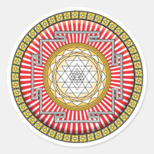 Adesivo Redondo Ícone Shri Yantra