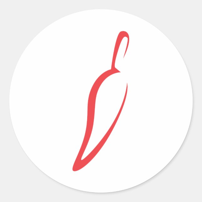 Adesivo Redondo Ícone Vegetal Vermelho (Frente)