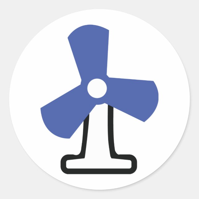 Adesivo Redondo ícone ventilador (Frente)