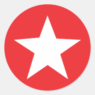 Adesivo Redondo Ícone vermelho da estrela