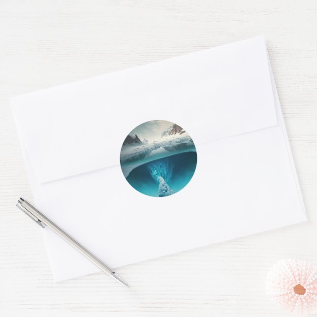 Adesivo Redondo Icy Mountain View (Envelope)