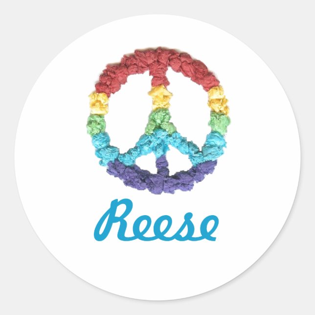 Adesivo Redondo ID de sinal de paz do Karate Kat — para personaliz (Frente)