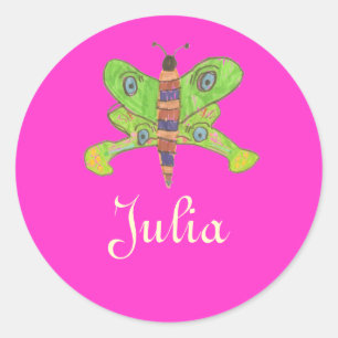 Adesivo Redondo ID do Karate Kat borboleta para pessoa...