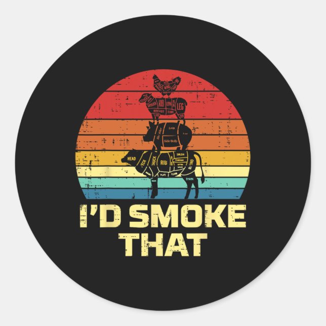 Adesivo Redondo Id Grill Que Tira O Pão De Carne Churrasco De Chur (Frente)