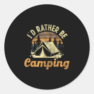 Adesivo Redondo Id Preferencialmente Be Camping Tent Retro Vintage