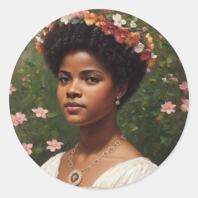 Adesivo Redondo Ida B Wells Floral Art Tributo (Frente)