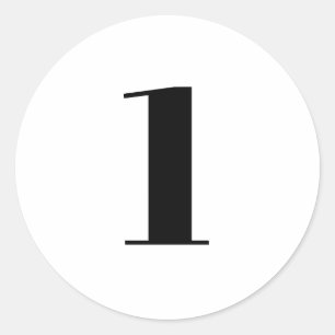 Adesivo Redondo Idade inicial do número personalizado branco preto