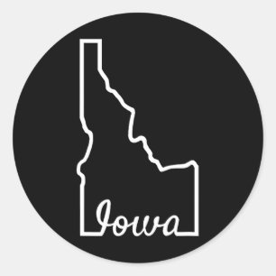 Adesivo Redondo Idaho Iowa Piada de Geografia Engraçada Mistura Es