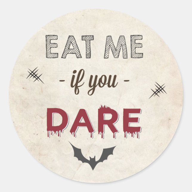 Adesivo Redondo Ideia de Favor de Presente para Saco de Doce ou Tr (Frente)