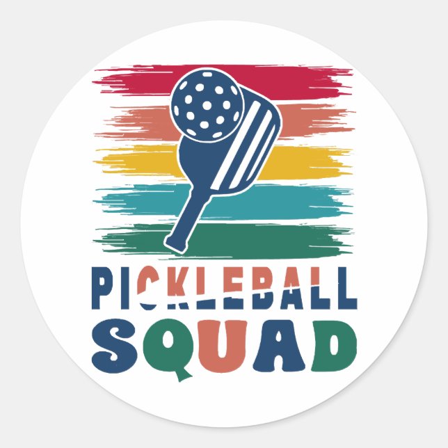 Adesivo Redondo Ideia de presente para jogadores de pickleball (Frente)